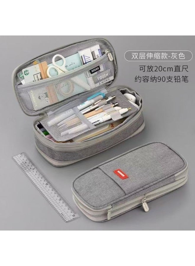 Customizable Logo Pencil Case, Large Capacity, Expandable Style Stationery Box, Simple Stationery Bag For Primary School Students