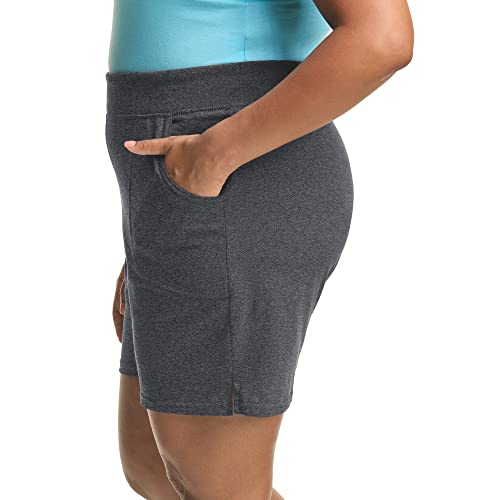 Hanes Just My Size Plus Size Cotton Jersey Shorts, Pull-on Gym Shorts, 7" Inseam - Image 4