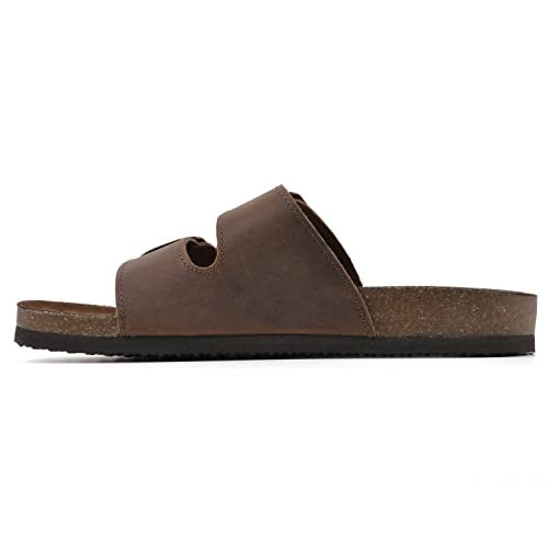 WHITE MOUNTAIN Shoes Helga Women's Flat Sandal, Brown/Leather, 7 M - Image 4