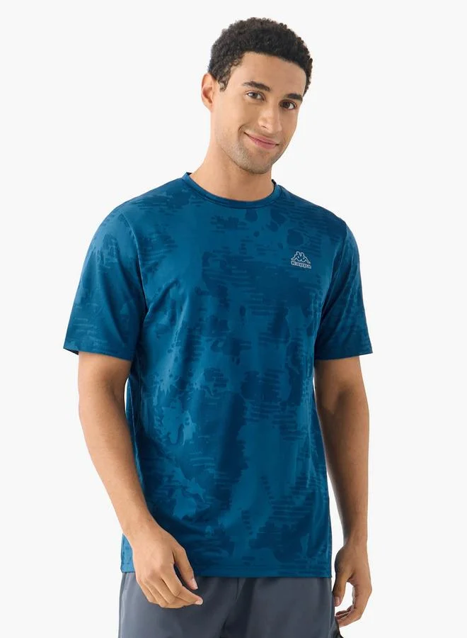 Kappa Logo Print Crew Neck T-shirt with Short Sleeves