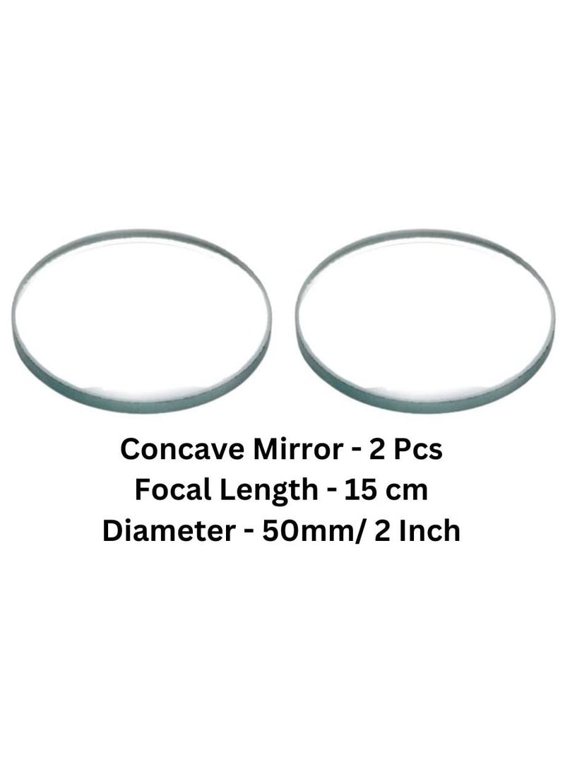 ESPtronics ERH India 2 Pcs Concave Mirror Diameter50 mm Focal Length15 cm for Microscopes Telescopes Magnifying Glasses etc  - Image 2