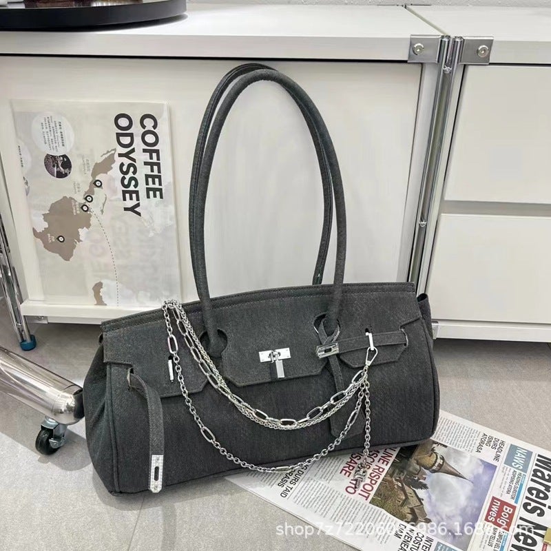 Women'S Bag Fashion Casual Denim Platinum Bag Shoulder Crossbody Handbag Hand Bag - Image 1