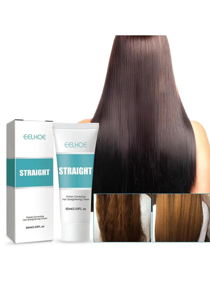 EELHOE Hair Straightener Cream Permanent Protein Correcting Hair Straightening Cream Straight Hair - Image 2