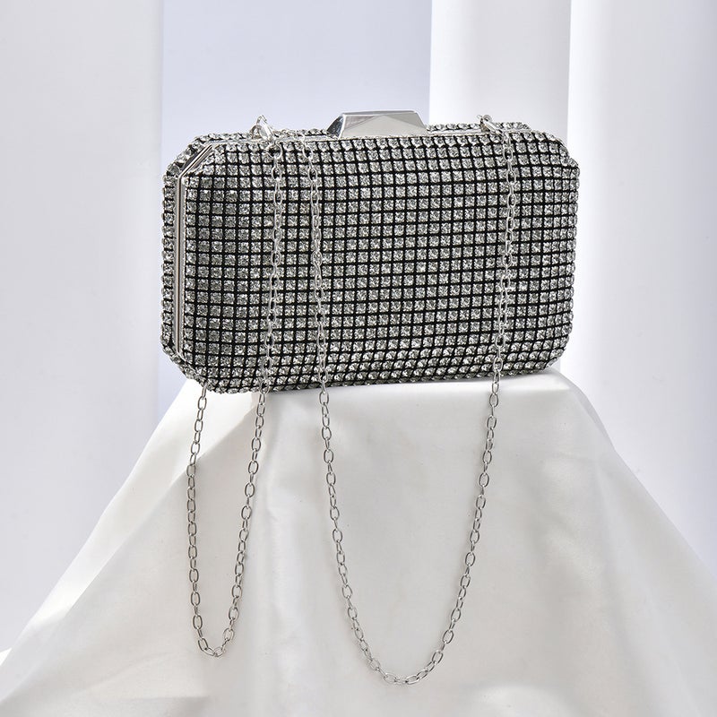 New Trend Double-Sided Rhinestone Dinner Bag High-End Dress Diamond Women'S Bag Bridesmaid Bride Hand Messenger Bag - Image 1