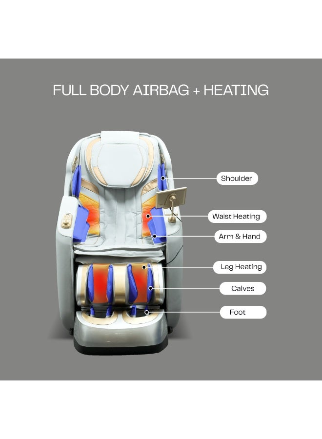 روتاي كرسي التدليك الفاخر ROTAI Hoyogen، ضمان 5 سنوات، راحة مقعد ممتدة، ضمان إعادة الشراء، كرسي استرخاء بدون جاذبية، 12 برنامجًا تلقائيًا، العلاج الحراري، الوسائد الهوائية، بكرة القدم، كرسي تدليك كامل الجسم - Image 3