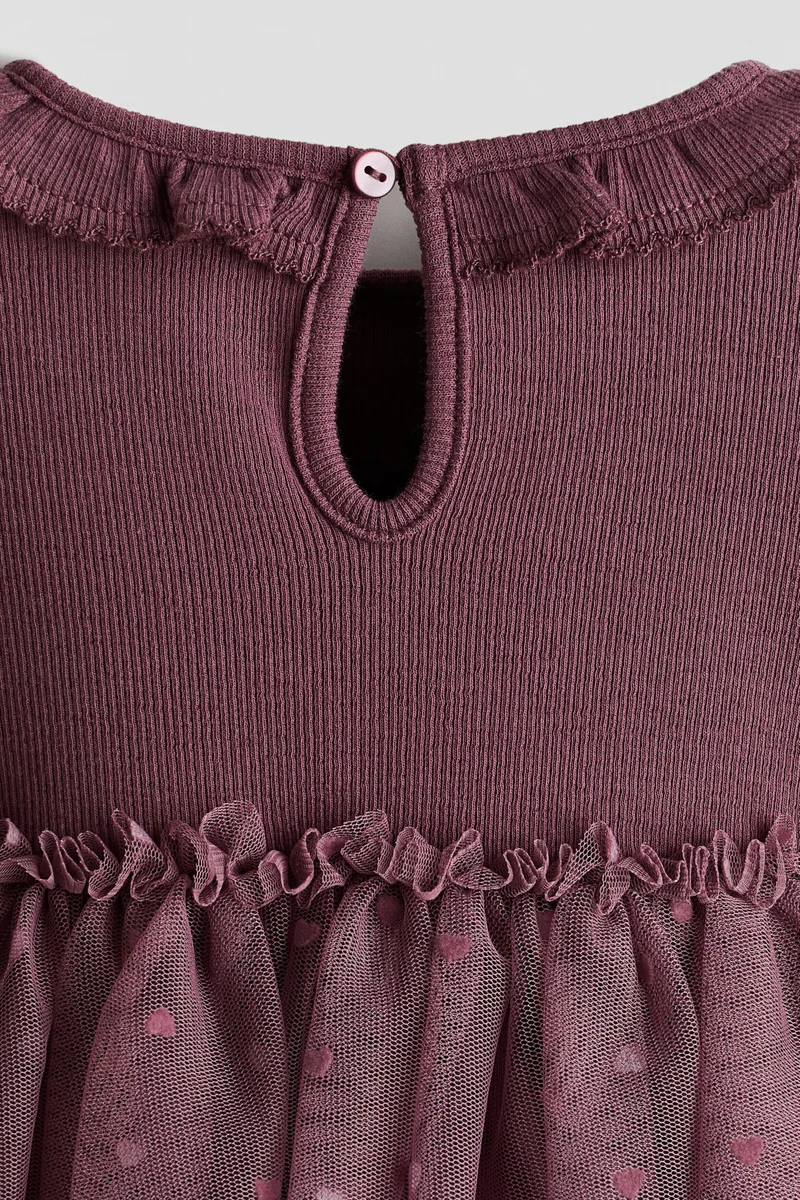 H&M Tulle-skirt cotton dress