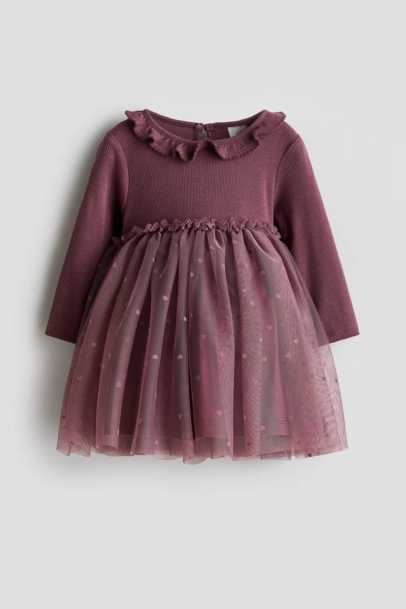 H&M Tulle-skirt cotton dress