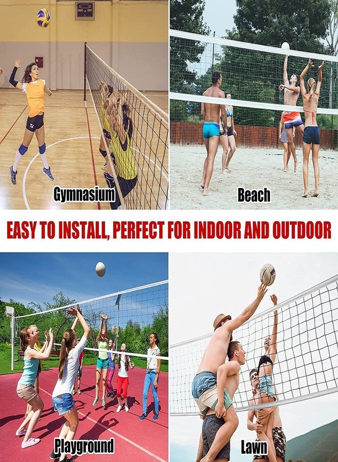 AMZ SPORTS NETS AMZ Professional Volleyball Net Outdoor Sand, Grass Volleyball Nets for Backyard, Portable Beach Kids Pro Volleyball Practice Net Set 32X3FT (4 Side Tape) (White) - Image 5