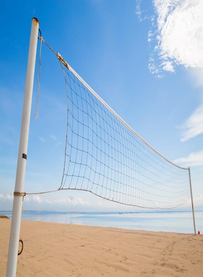 AMZ SPORTS NETS AMZ Professional Volleyball Net Outdoor Sand, Grass Volleyball Nets for Backyard, Portable Beach Kids Pro Volleyball Practice Net Set 32X3FT (4 Side Tape) (White) - Image 2