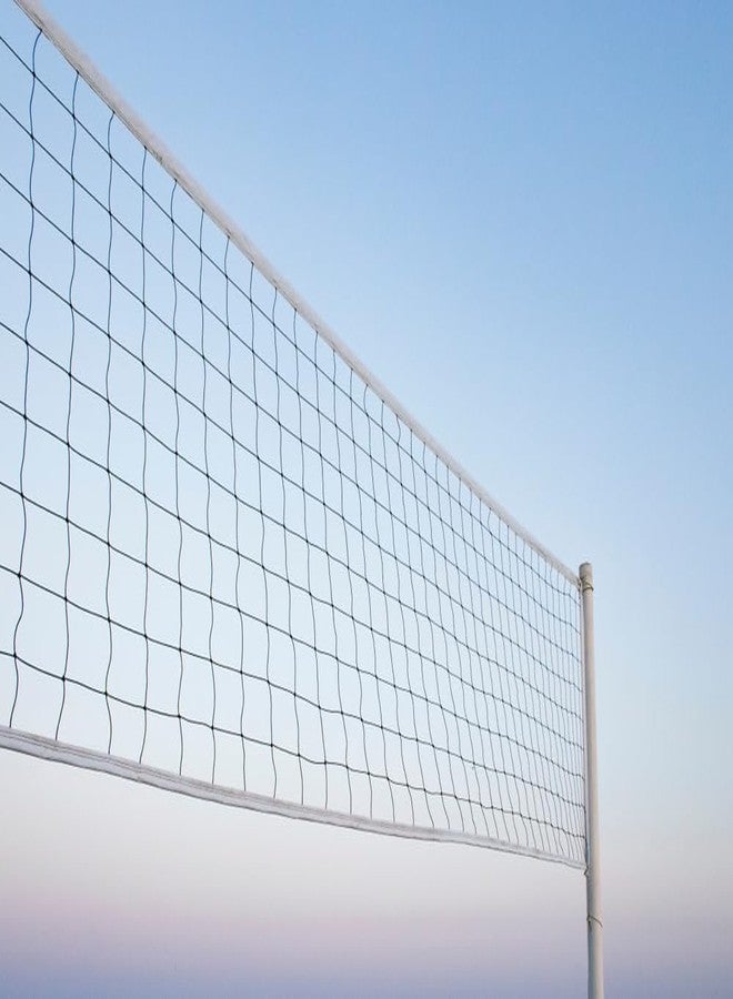AMZ SPORTS NETS AMZ Professional Volleyball Net Outdoor Sand, Grass Volleyball Nets for Backyard, Portable Beach Kids Pro Volleyball Practice Net Set 32X3FT (4 Side Tape) (White) - Image 1