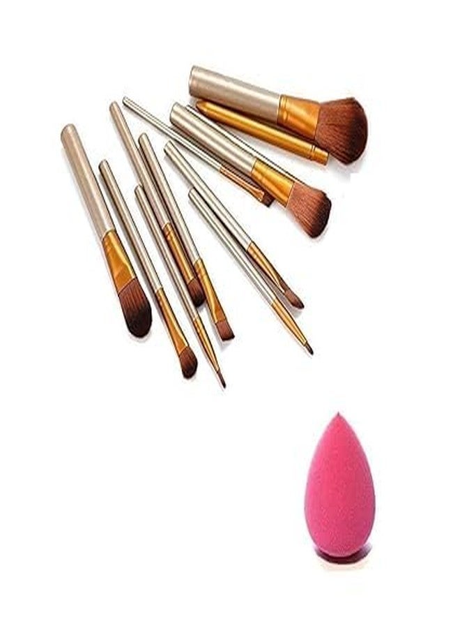 Harshlove Makeup Brush Set of 12 with Blender Puff - Professional Multicolor Brushes for Flawless Makeup Application - Image 1