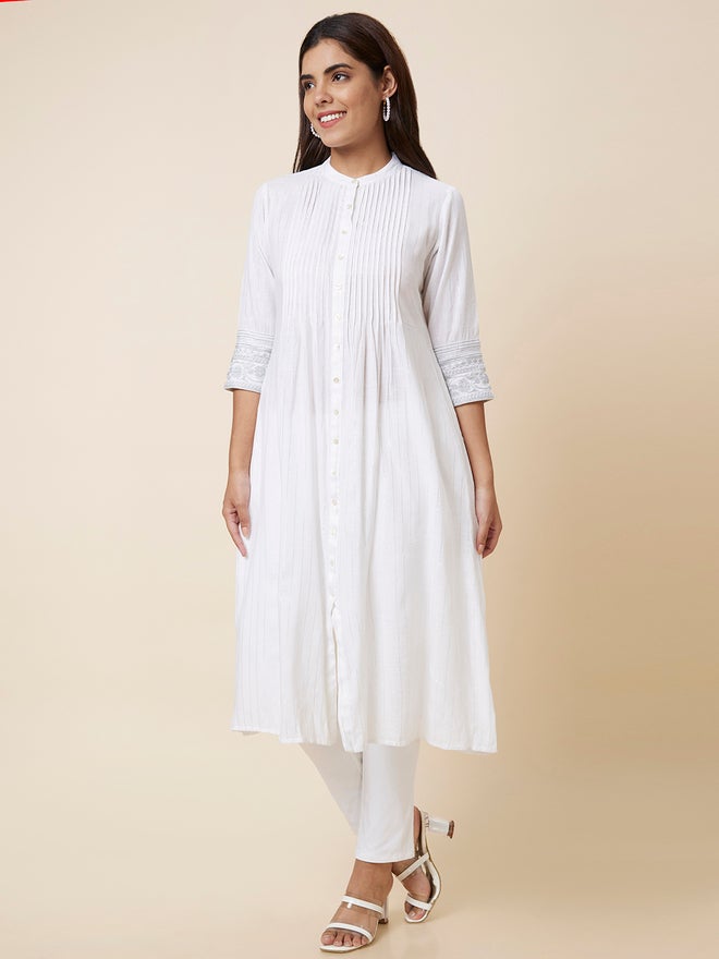 جلو باص جلوبس سادة بياقة ماندرين كورتا - مطوي - Image 4