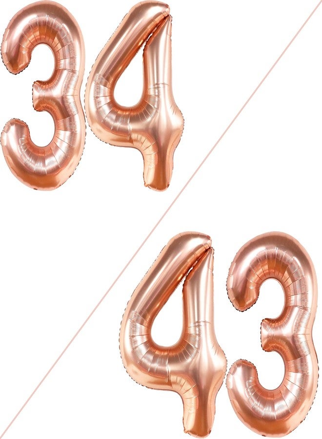 كاتشون، بالونات عملاقة ذهبية وردية اللون على شكل الرقم 34 - 40 بوصة | زينة عيد ميلاد رقم 34 للنساء | بالونات ذهبية وردية اللون على شكل الرقم 34 | مجموعة بالونات على شكل الرقم 34 لتزيين حفلات الذكرى السنوية | زينة عيد ميلاد ذهبية وردية اللون - Image 2