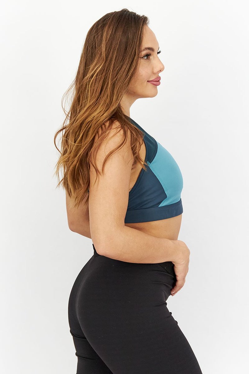 Reebok Women Sportswear Fit Sleeveless Training Sports Bra, Teal Combo - Image 2