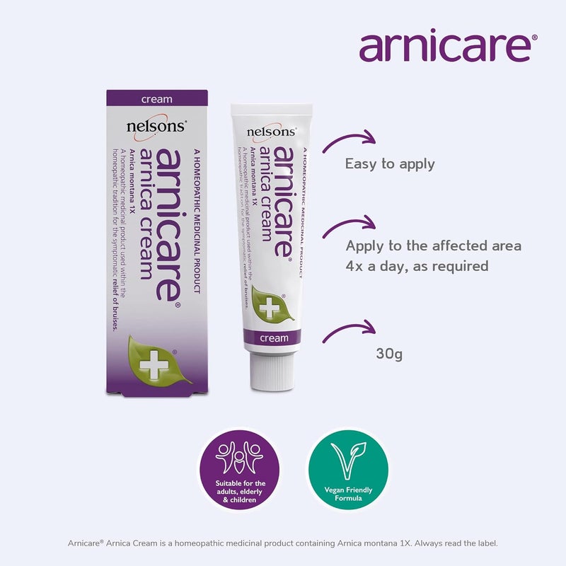 Arnicare Arnica Cream for Bruise Relief 30g Arnica Montana Bruise Cream for Bruises Swelling Knocks Bumps Homeopathic Medicinal Product with Natural Arnica - Image 3