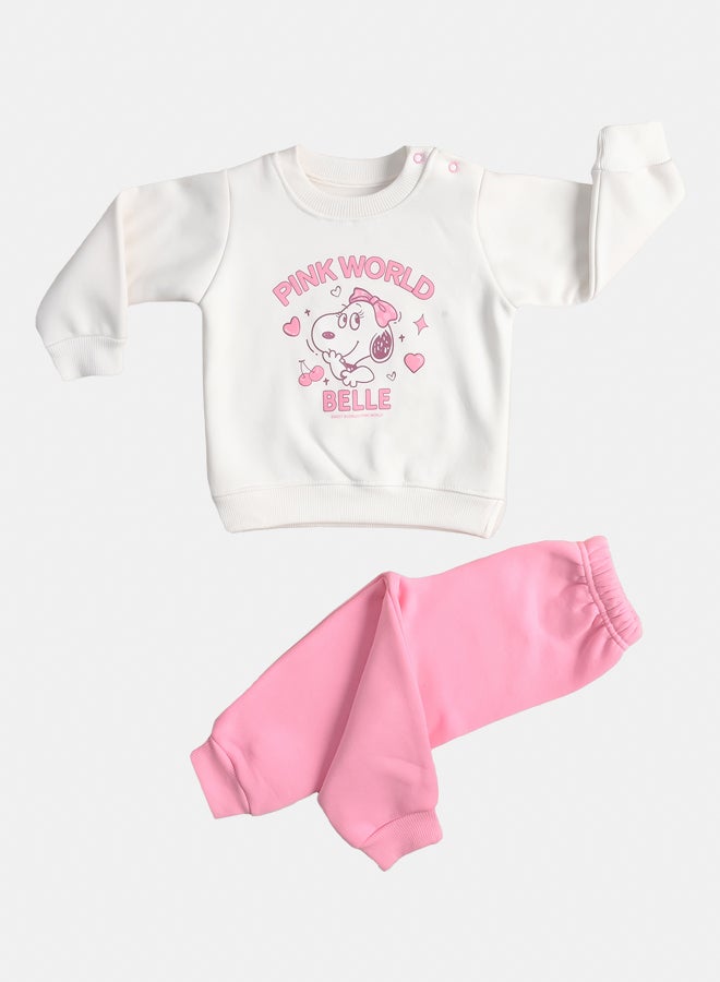 جوكي بيجاما شتوي أطفال بنات مبطن فليس Snoopi بطبعة