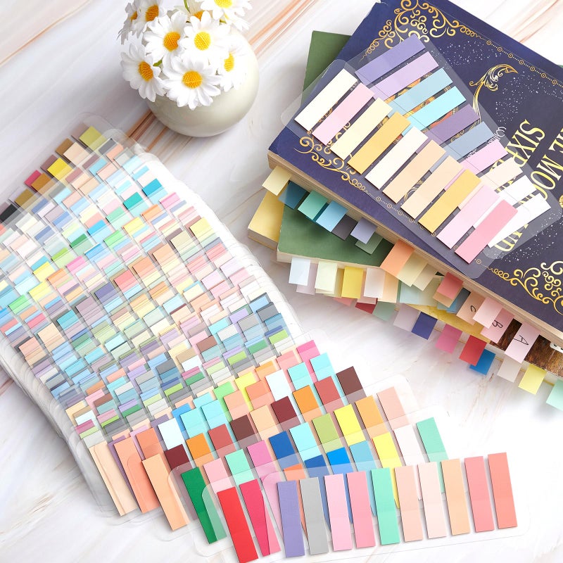 ReliThick 9600 Pcs Annotation tabs Sticky Tabs for Books Transparent Sticky Notes 48 Color Writable Page Markers Book Flags Strip for Annotating Reading Supplies Bookish Gift - Image 3