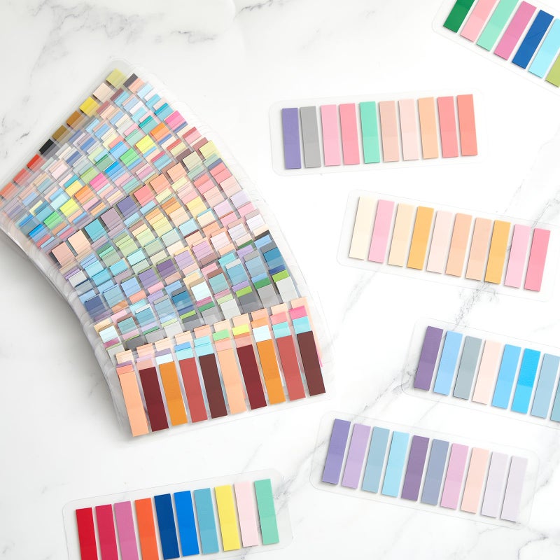 ReliThick 9600 Pcs Annotation tabs Sticky Tabs for Books Transparent Sticky Notes 48 Color Writable Page Markers Book Flags Strip for Annotating Reading Supplies Bookish Gift - Image 5