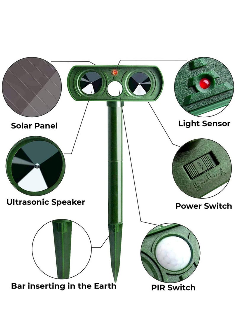 Generic Pet Repeller Dog Cat Bird Boar Mouse Mosquito Ultrasonic Solar Power Rechargeable Outdoor Indoor Tool Frighten Animals  - Image 2