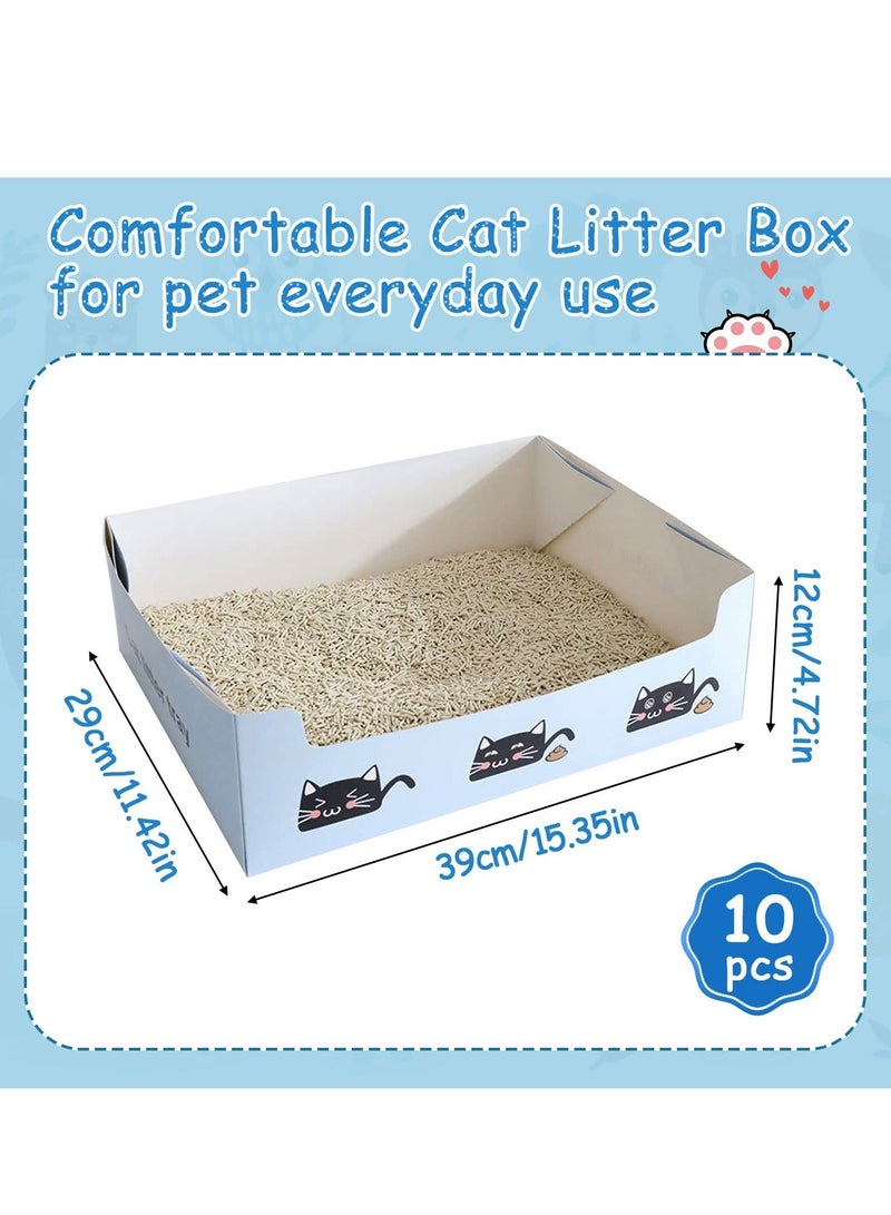 Generic Disposable Litter Boxes for Cats, 10 Pack Foldable Waterproof Travel Litter Tray, Portable Cardboard Liner Cat Litter Tray for Cat Small Pet Indoor Outdoor Travel (15.4 x 11.4 x 4.72 inches)  - Image 4