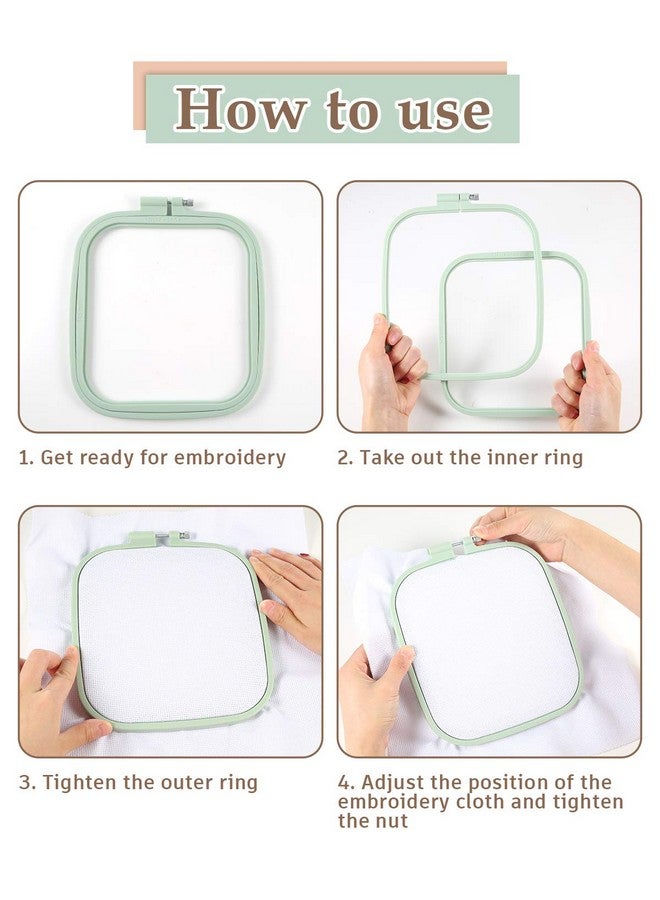 Pllieay 4 Pieces 4 Sizes Square Embroidery Hoops, Cross Stitch Hoop And Abs Plastic Embroidery Hoops For Diy Embroidery Project  - Image 4