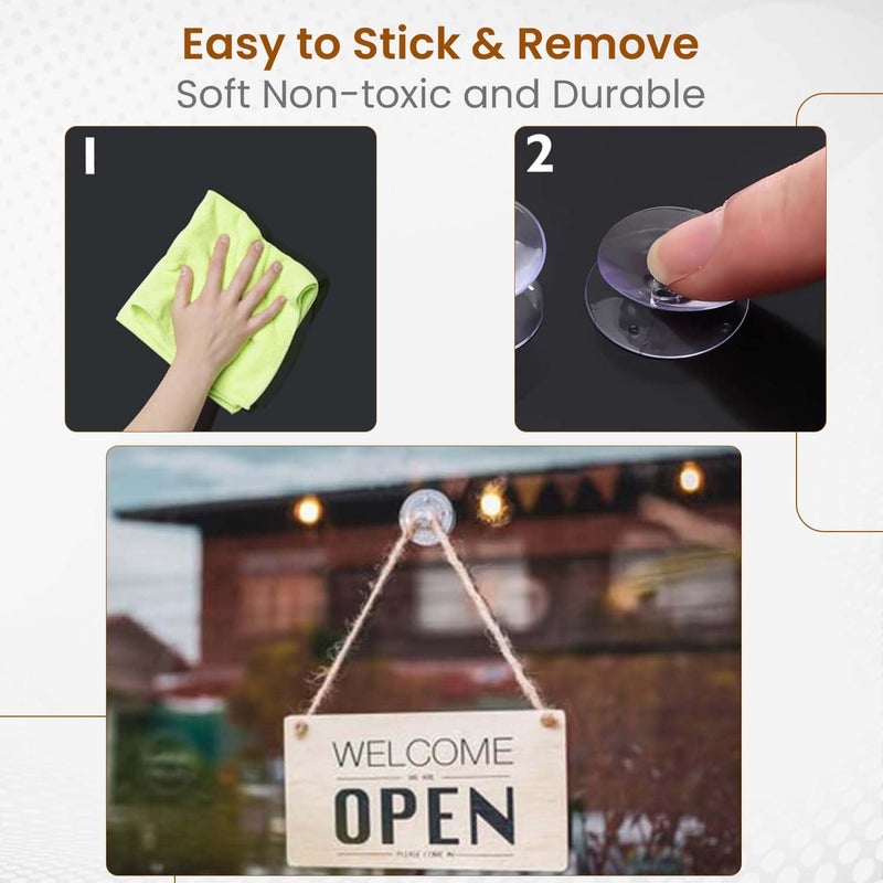 Homeaura أكواب شفط هوم أورا للزجاج أكواب شفط مزدوجة الجوانب من PVC 30 مم 10 قطع - Image 5