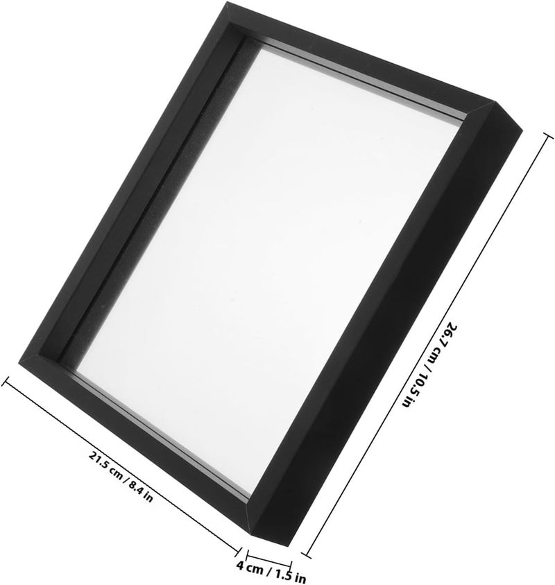 Garneck Double-sided 10-inch Glass Photo Frame Black, Nordic Retro Style for Wall Mount and Tabletop Display, Home Décor Picture Frame with Glass Panels - Image 2