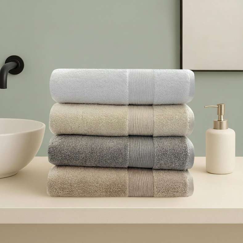 Pan Home Ultra Luxe Turkish Cotton Bath Sheet Sand 90x150 cm - Image 2