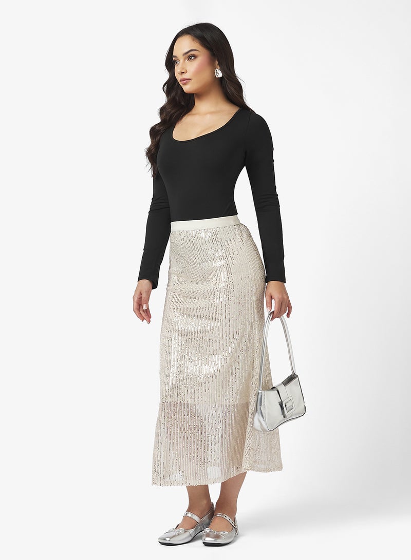 Ginger Sequin Embellished Maxi Skirt - Image 4