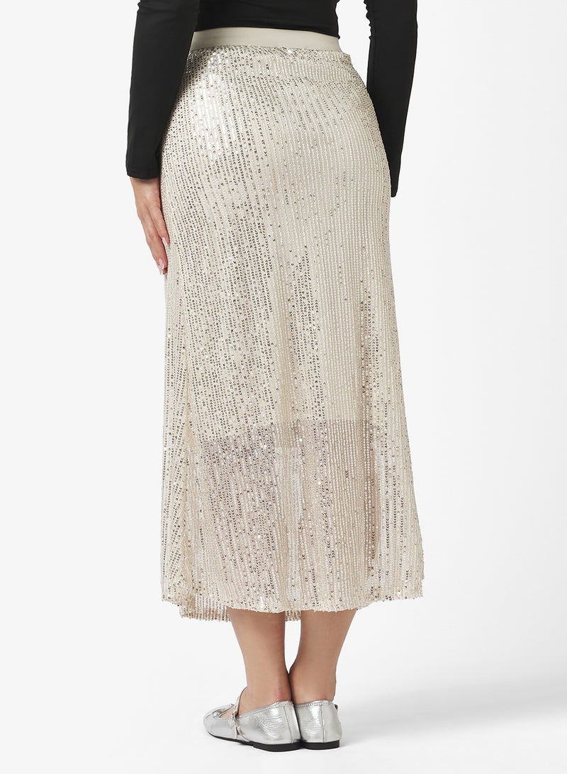 Ginger Sequin Embellished Maxi Skirt - Image 2