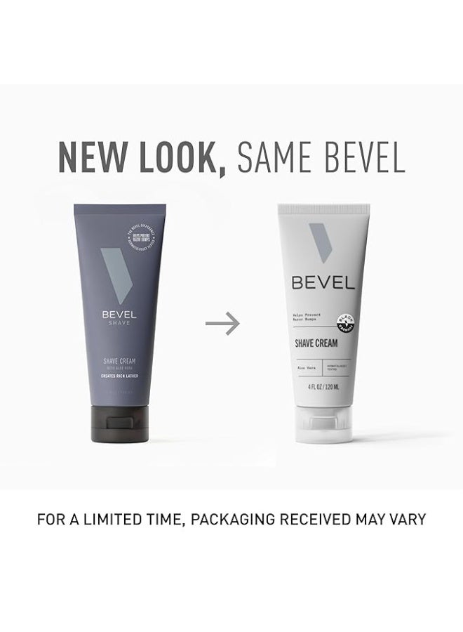 Bevel Bevel Shaving Cream for Men, Moisturizing Shave Cream with Aloe Vera and Vitamin E to Soothe Skin and Prevent Razor Bumps, 4 Fl Oz (Packaging May Vary) - Image 2