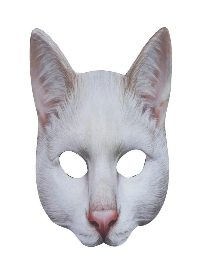 Hosfairy 1Pcs Halloween Half Face Cat Mask Animal Cat Mask for Halloween Christmas Easter Novelty Costume Party Accessory（Style B） - Image 1
