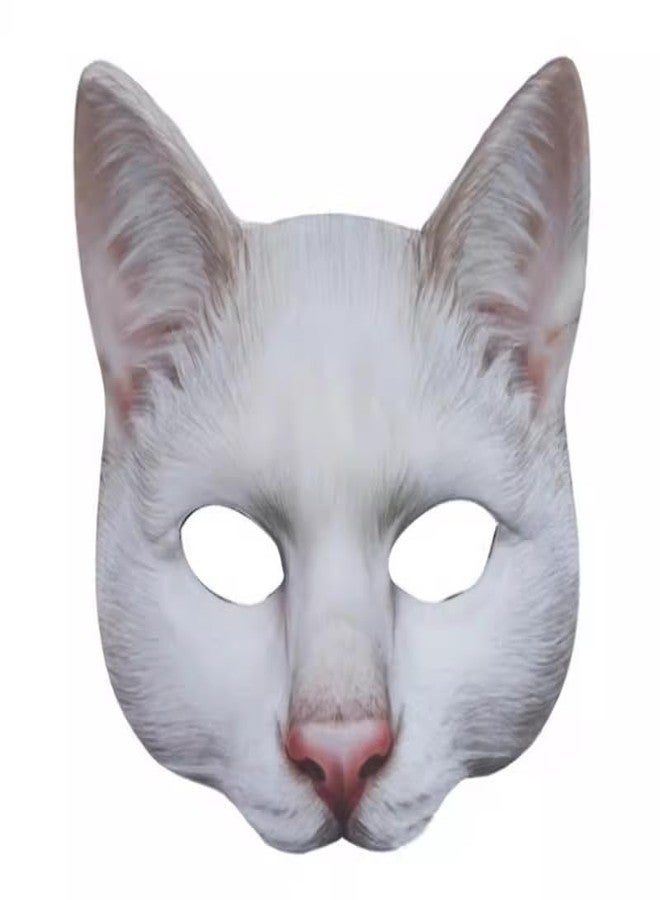 Hosfairy 1Pcs Halloween Half Face Cat Mask Animal Cat Mask for Halloween Christmas Easter Novelty Costume Party Accessory（Style B） - Image 5