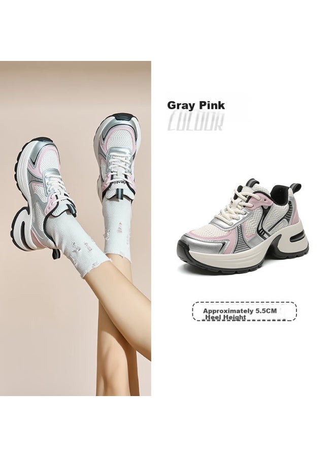 DUSTO Da Dong Women's Shoes Autumn New Fashion Simple Mesh Splice Lace-up Round Toe Casual Shoes 0303 - Image 2