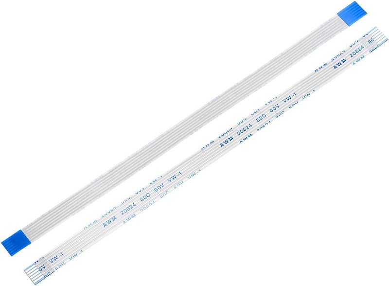 SLVC FFC Cable 6 Pin 1.0mm Same Side Pin(100mm Length) Flat Flexible FPC LVDS Ribbon Wire Flat Cable for Digital Camcorders,Laptops,LCD TVs,LCD,3D Printer(White)(Pack Of 1) - Image 1