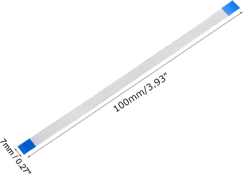 SLVC FFC Cable 6 Pin 1.0mm Same Side Pin(100mm Length) Flat Flexible FPC LVDS Ribbon Wire Flat Cable for Digital Camcorders,Laptops,LCD TVs,LCD,3D Printer(White)(Pack Of 1) - Image 2