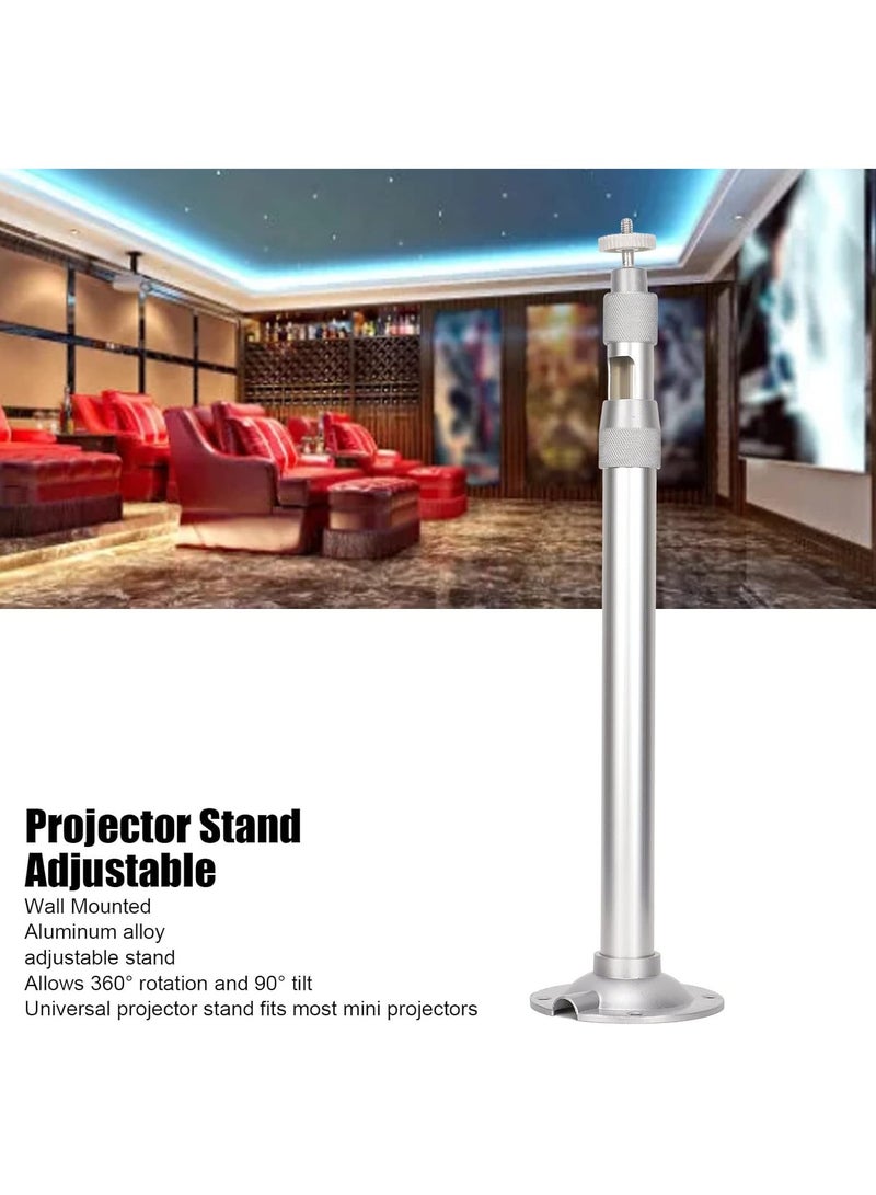 Projector Stand, 360° Stand 5kg Load Wall Mounted Projector Ceiling Mount 90° Tilt with 1/4in Thread for Most Mini Projectors - Image 5