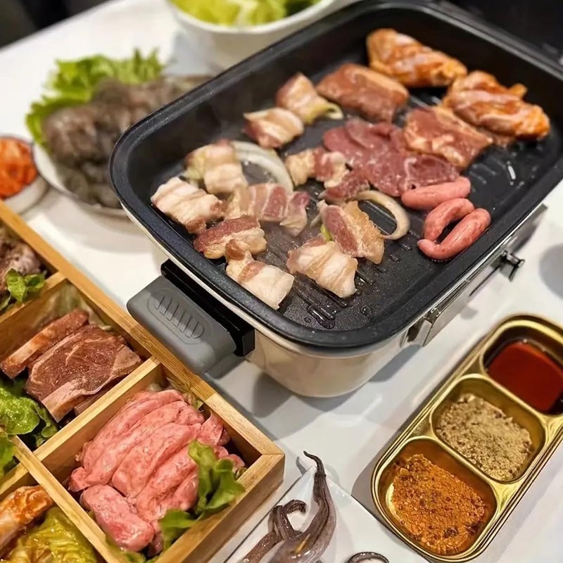 Reusable Mini Metal Sauce Dish 3 Grid Square Seasoning Plates for BBQ Stainless Steel Gold Dip Dish for Home Kitchen Restaurant 2Pcs - Image 3