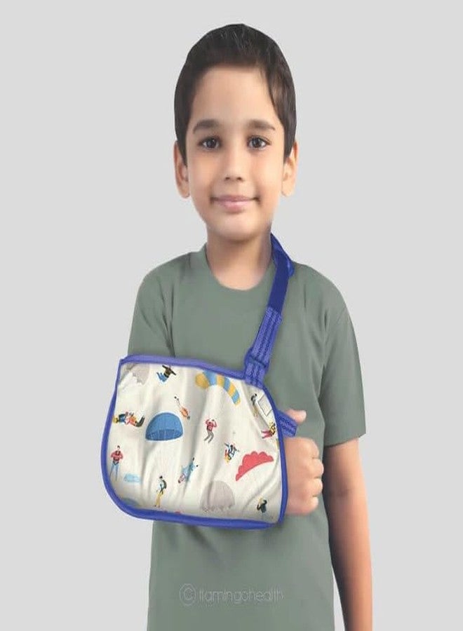 حمالة ذراع للأطفال بتصميم فلامنجو | دعامة ذراع بتصميم استوائي للأطفال | دعامة ذراع خفيفة الوزن وقابلة للتعديل للأطفال للإصابات والكسور والالتواءات - حمالة مريحة للأولاد والبنات | صغير | - Image 1