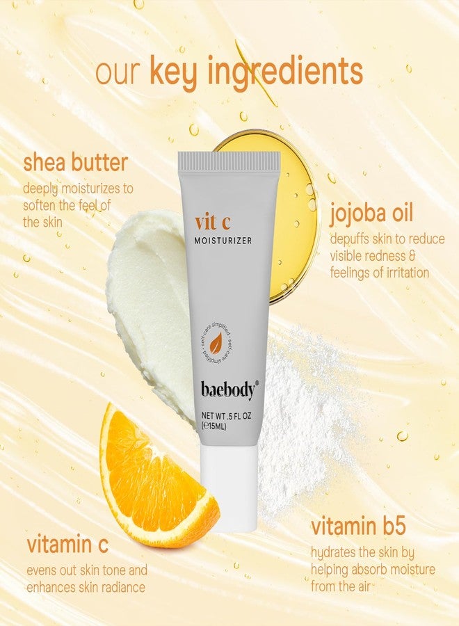 Baebody Made in USA Vitamin C Face Moisturizer - Travel Size Brightening Vitamin C Cream Moisturizer with Jojoba Oil - Anti Aging and Hydrating (0.5 fl oz/15 ml) - Image 4