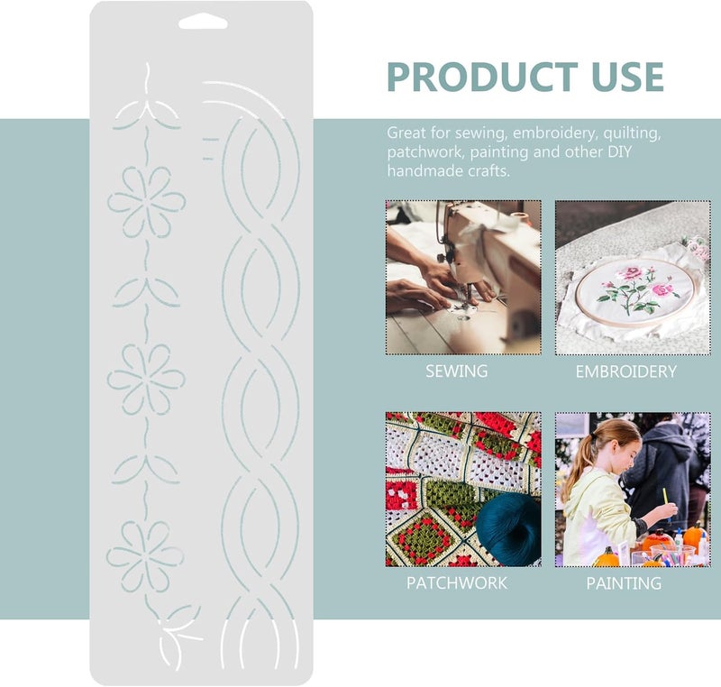 قالب الترقيع لمسطرة الخياطة DIY مع خطوط مطبوعة لقص القماش بدقة وحرفة الترقيع - Image 3
