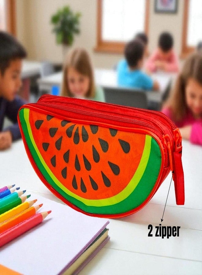 Tera13 TERA 13 Fruit Shape Pouch for Stationery and Art Supplies, Birthday Return Gift, School Pencil Pouch for Kids, Medium Size Semi Circle Statinery Case, Kanjak Return Gift for Kids (6 Pcs) - Image 4