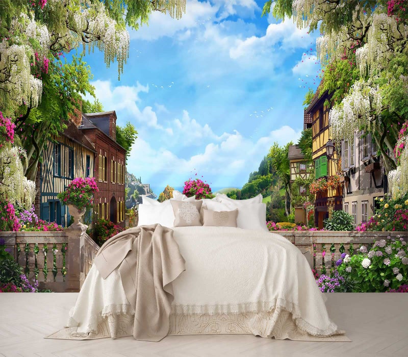 Reyhui Wall Murals for Bedroom Venice Garden Large Mural Wallpaper Wall Stickers 151''x105''(Not Self-Adhesive) - Image 1