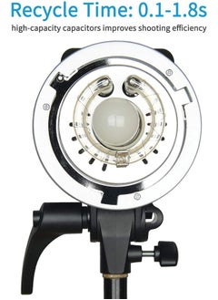 Godox Godox MS300 Compact 300W Studio Flash,Small and Portable 2.4G Wireless X System GN58 5600K Monolight with Bowens Mount 150W Modeling Lamp, 0.1-1.3s Recycle Time Outstanding Output Stability  - Image 4
