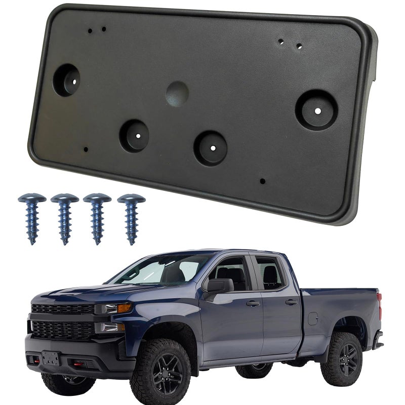 KYYET Front Bumper License Plate Frame Bracket Holder Compatible with Chevrolet Silverado 1500 2019 2020 2021 2022 Replacement for GM1068200 84428905