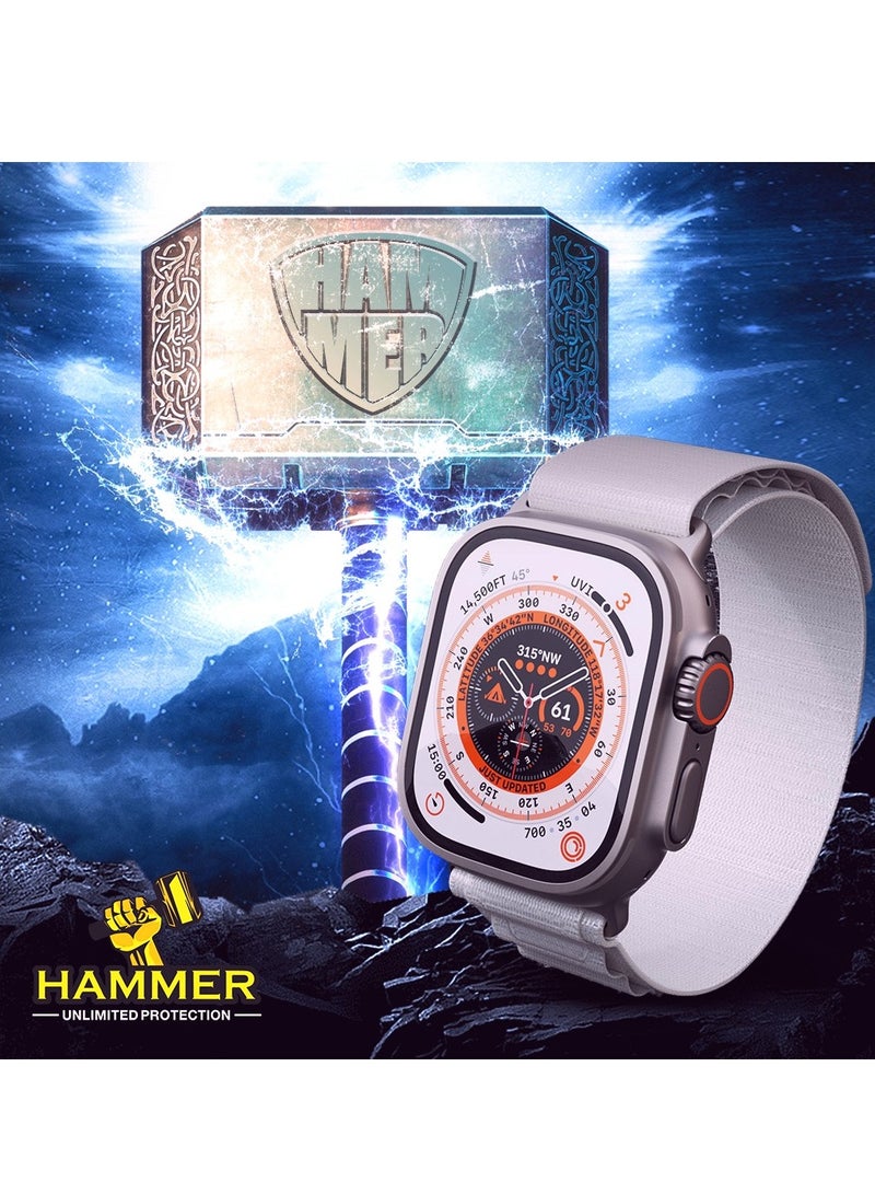 Hammer Apple Watch 49mm 3 in 1 Full Protection Easy to Install Transparent - Image 4
