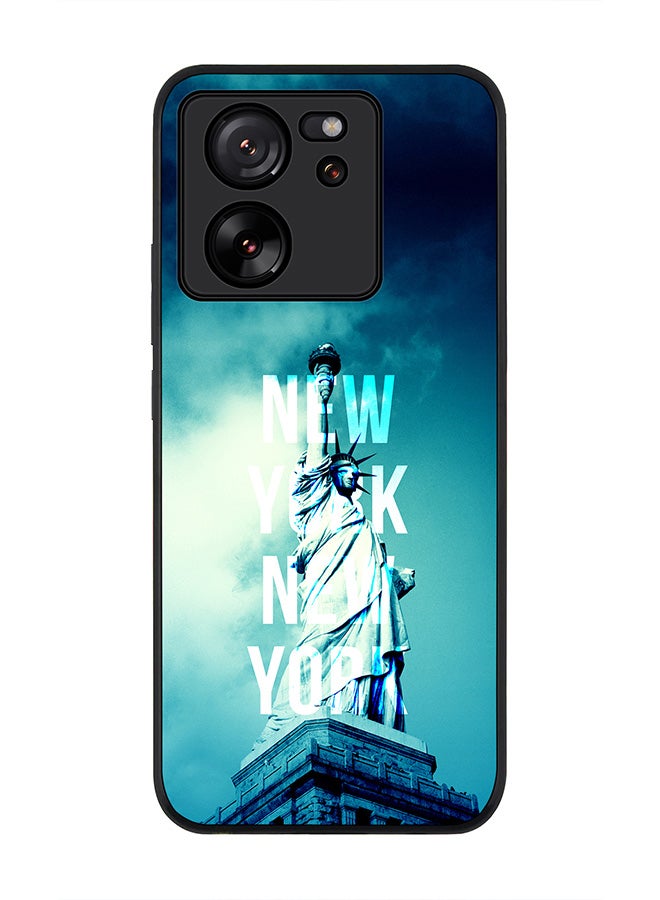 Stylizedd Rugged Black Edge case for Xiaomi 13T / Xiaomi 13T Pro, Slim fit Soft Case Flexible Rubber Edges Anti Drop TPU Gel Thin Cover - New York New York - Image 1