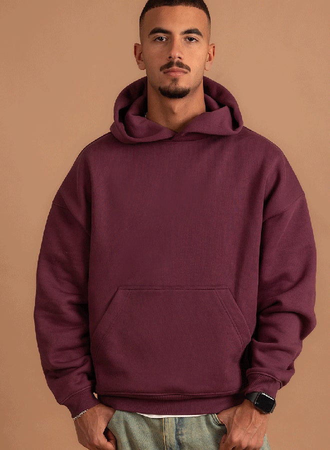 In Your Shoe Deep Cherry Heavy Boxy Hoodie - Image 1
