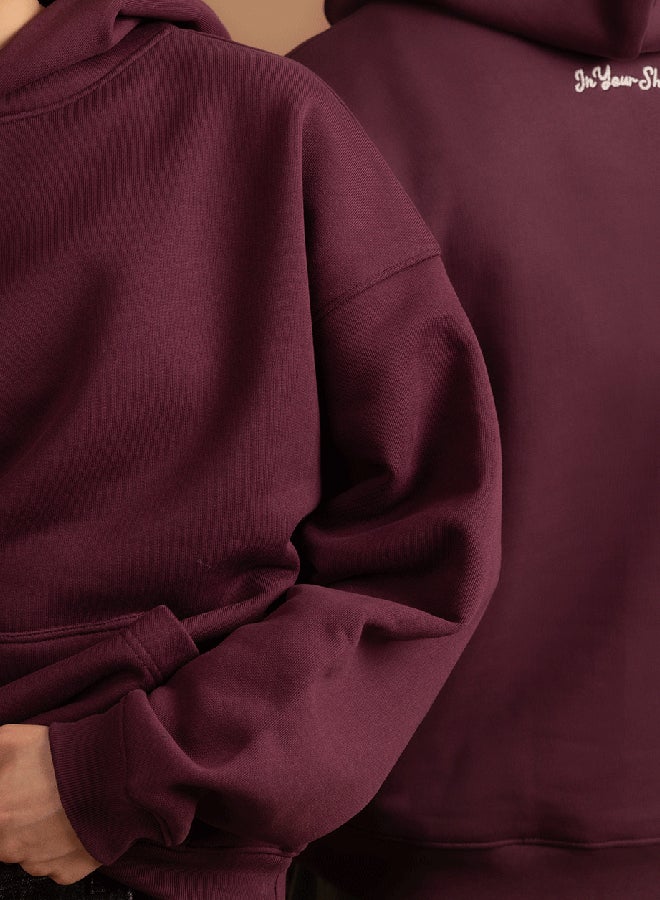 In Your Shoe Deep Cherry Heavy Boxy Hoodie - Image 2