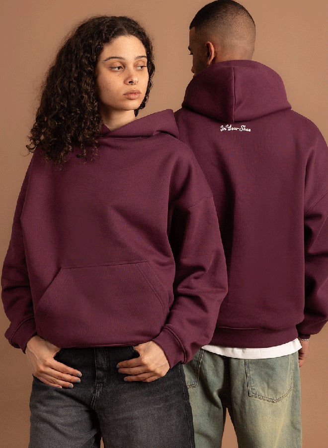 In Your Shoe Deep Cherry Heavy Boxy Hoodie - Image 3